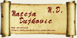 Mateja Dujković vizit kartica